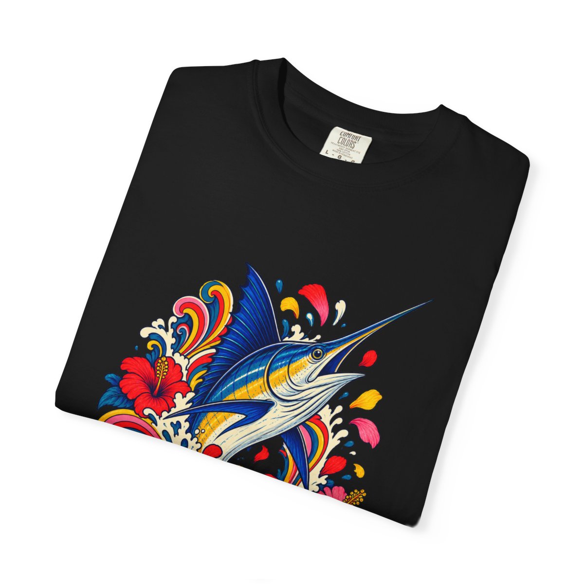 Marlin Breakthrough Tee folded front print detail