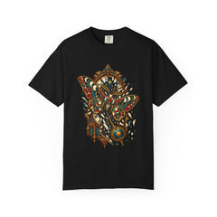 Pendulum Moth Tee large front print on a Black Comfort Colors 1717 tee