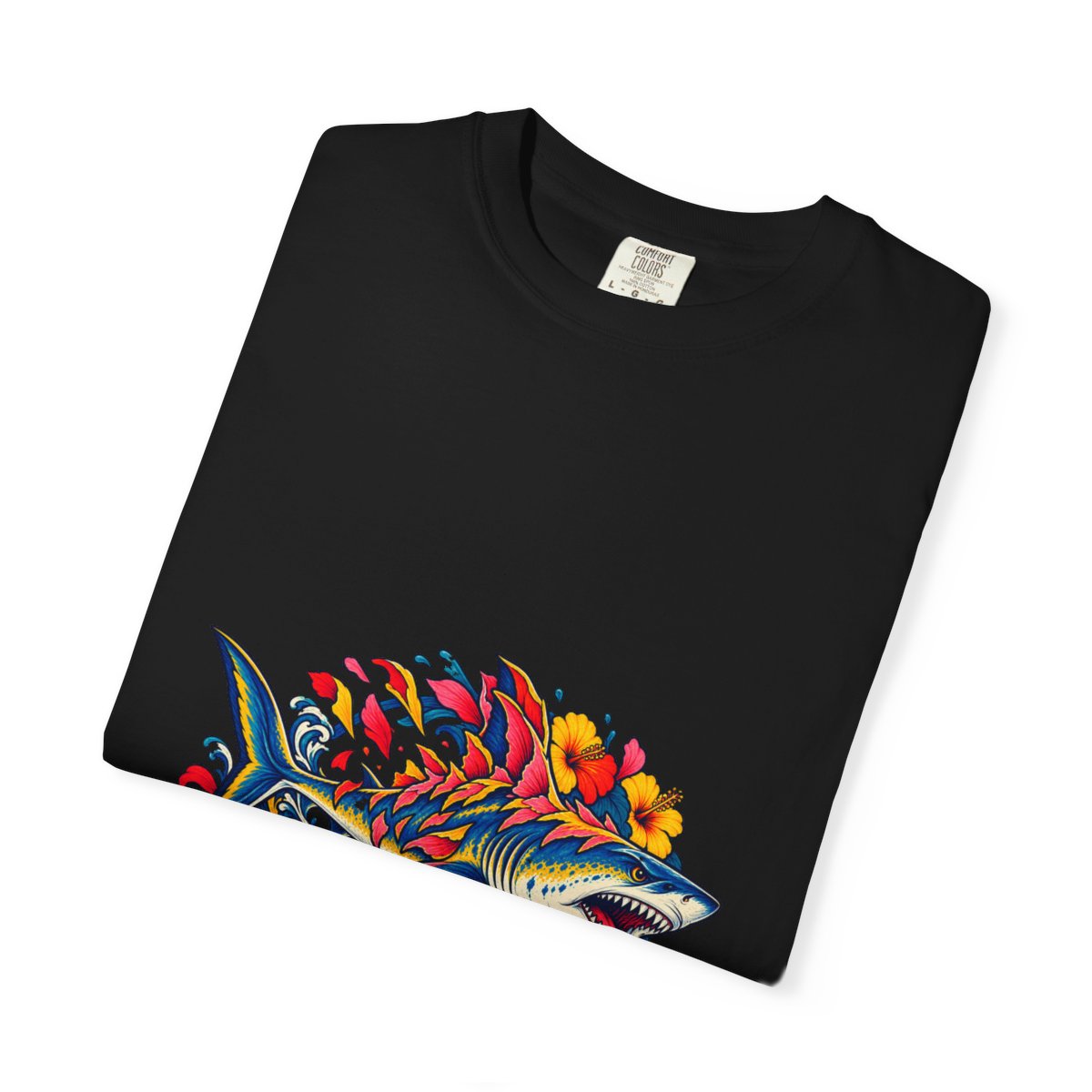 Petal Shark Tee folded front print detail