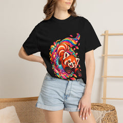 Portal Panda Tee worn Printify context view on a Black Comfort Colors 1717 tee
