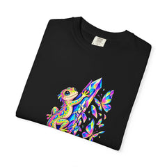 Prism Gecko Tee folded front print detail
