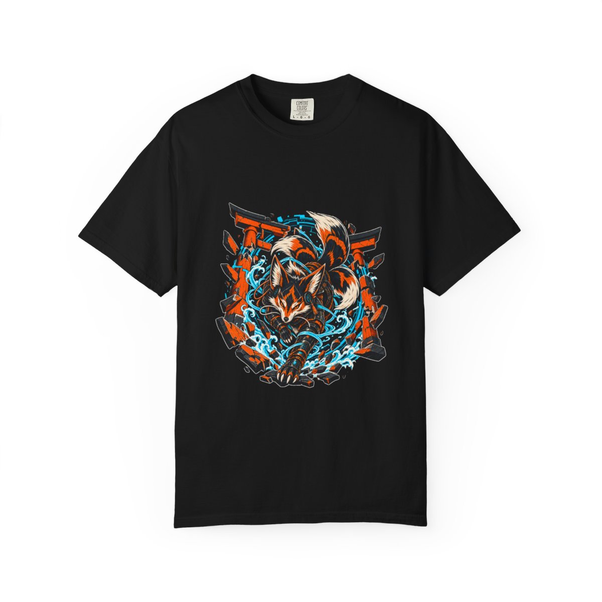 Torii Fox Tee large front print on a Black Comfort Colors 1717 tee