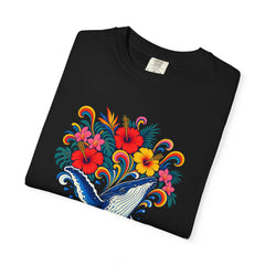 Whale Garden Tee folded front print detail