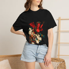 Cannonball Devil Tee worn Printify context view on a Black Comfort Colors 1717 tee