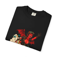 Cannonball Devil Tee folded front print detail