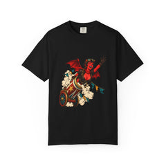 Cannonball Devil Tee large front print on a Black Comfort Colors 1717 tee