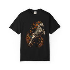 Bone Bronco Tee large front print on a Black Comfort Colors 1717 tee