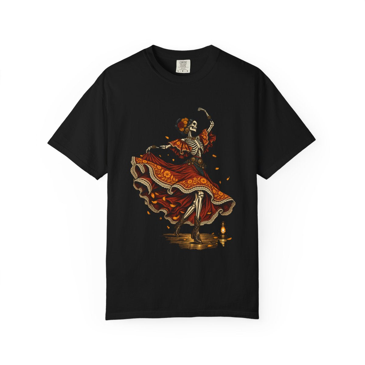 Grave Dancer Tee large front print on a Black Comfort Colors 1717 tee