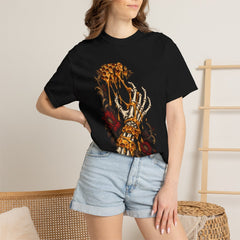 Honey Trap Tee worn Printify context view on a Black Comfort Colors 1717 tee
