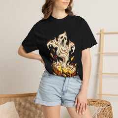 Lemon Wraith Tee worn Printify context view on a Black Comfort Colors 1717 tee