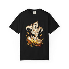 Lemon Wraith Tee large front print on a Black Comfort Colors 1717 tee