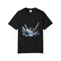Ice Breakaway Tee large front print on a Black Comfort Colors 1717 tee