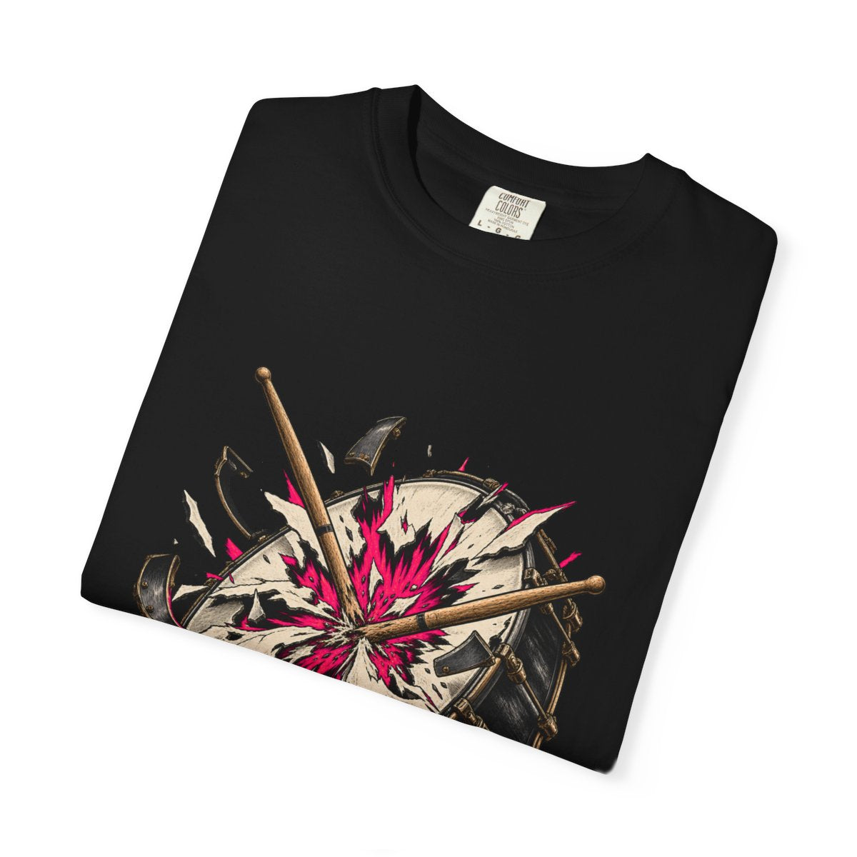 Break the Beat Tee folded front print detail