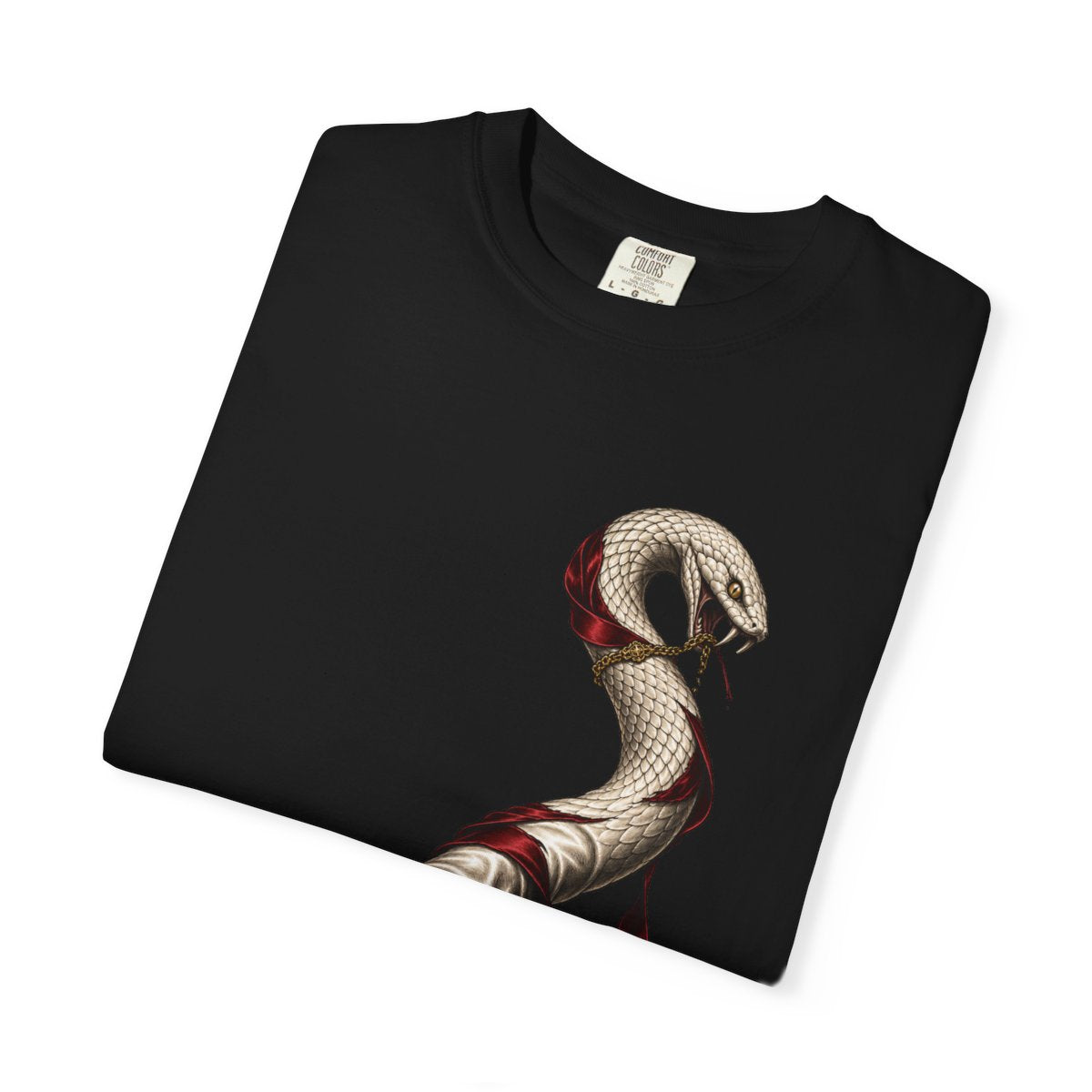 The Serpent Glove Tee folded front print detail