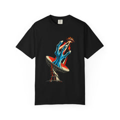 Alien Signal Tee large front print on a Black Comfort Colors 1717 tee