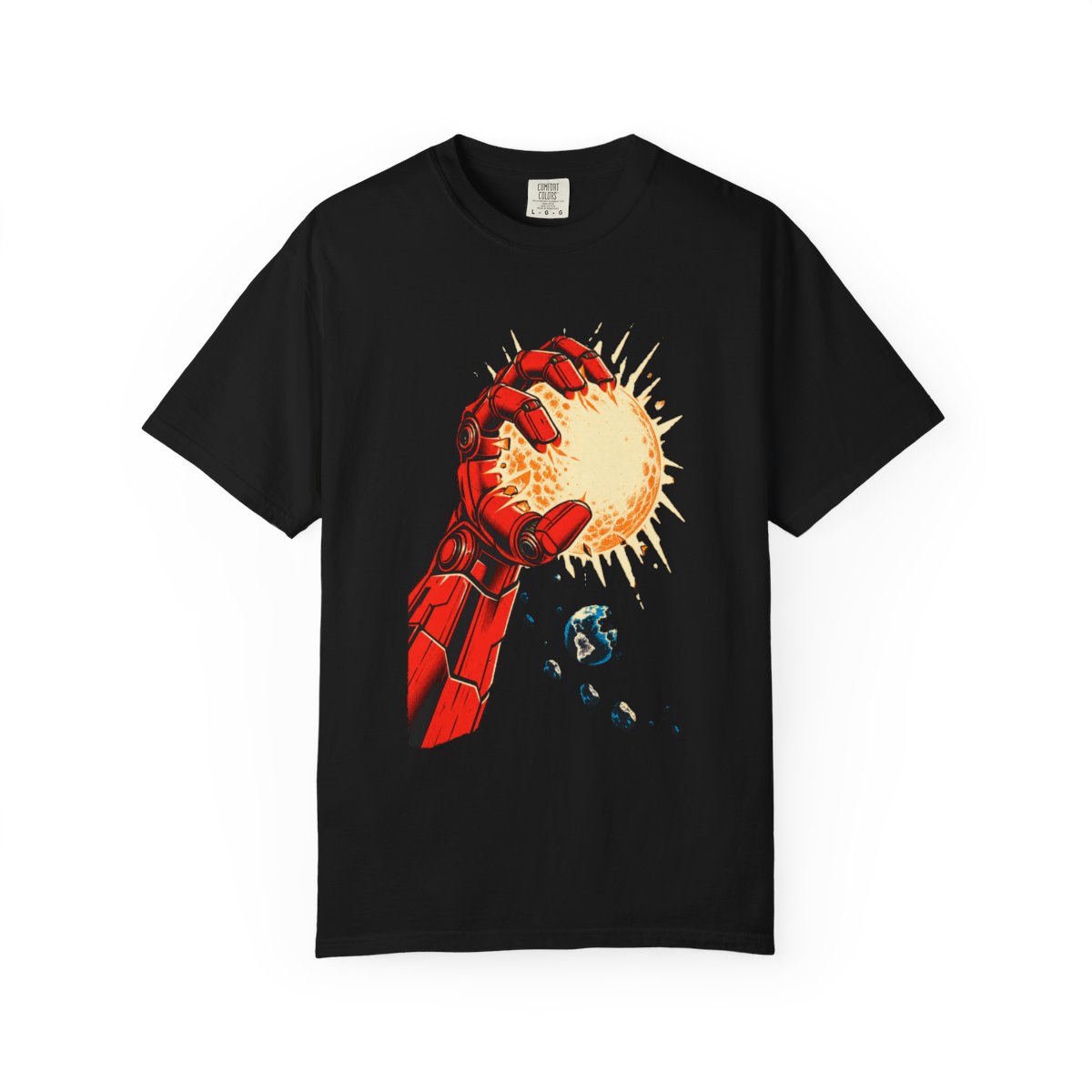 Sun Snatcher Tee large front print on a Black Comfort Colors 1717 tee