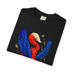 Fox in Flight Tee folded front print detail