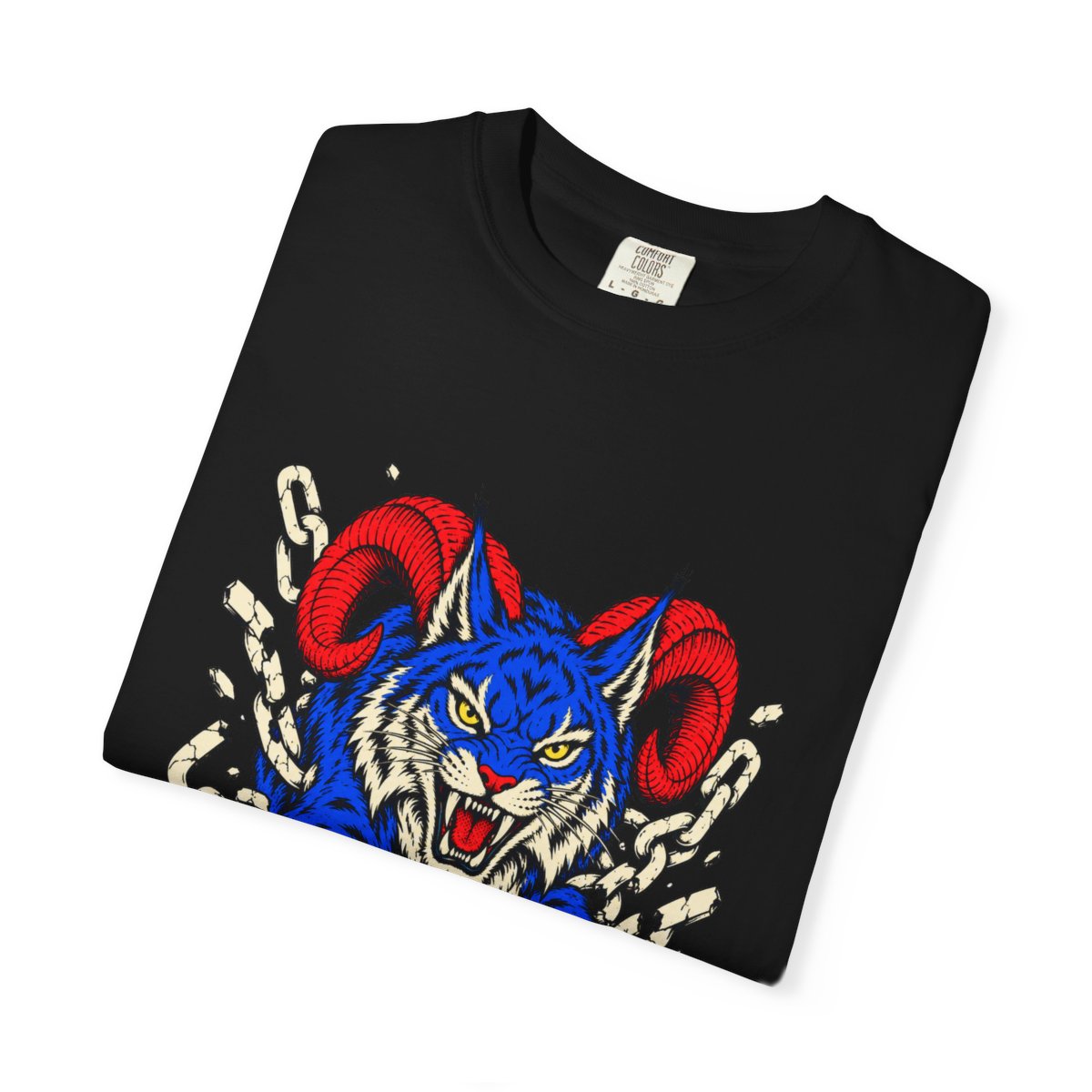 Horned Lynx Tee folded front print detail