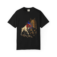 Ram Strike Tee large front print on a Black Comfort Colors 1717 tee