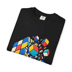 Crack the Cube Tee folded front print detail