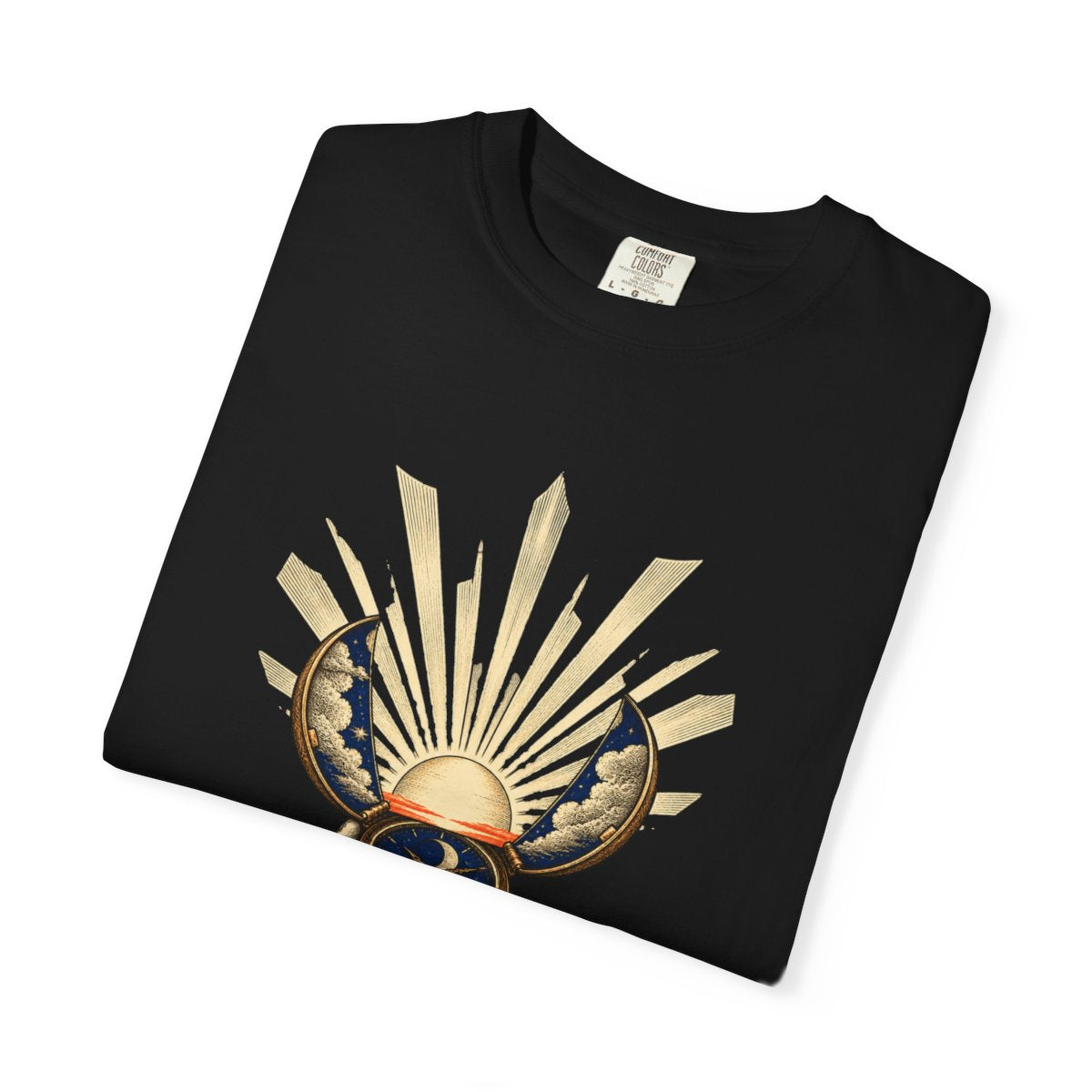 Daybreak Dial Tee folded front print detail