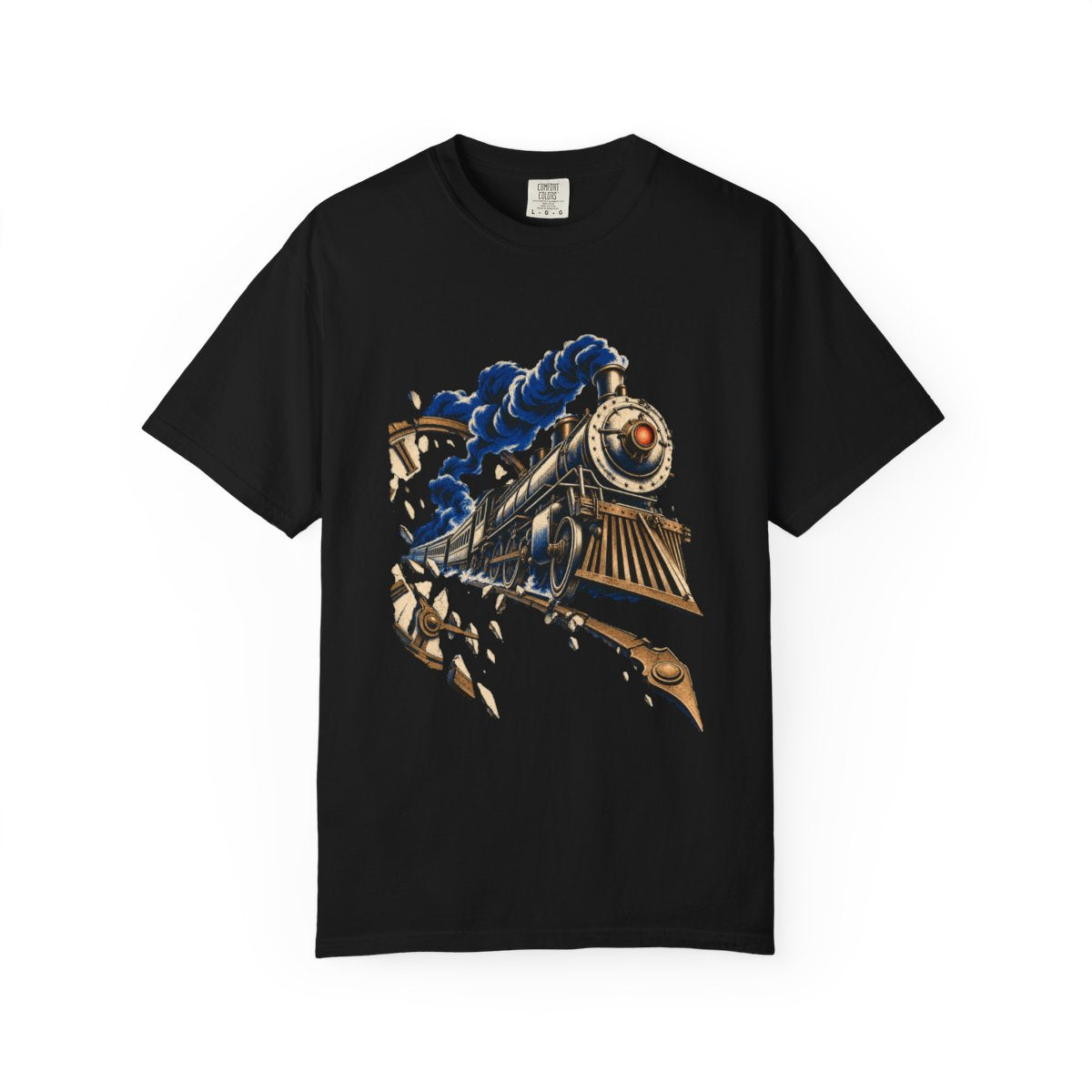 Midnight Departure Tee large front print on a Black Comfort Colors 1717 tee