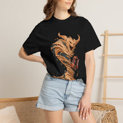 Desert Devil Tee worn Printify context view on a Black Comfort Colors 1717 tee