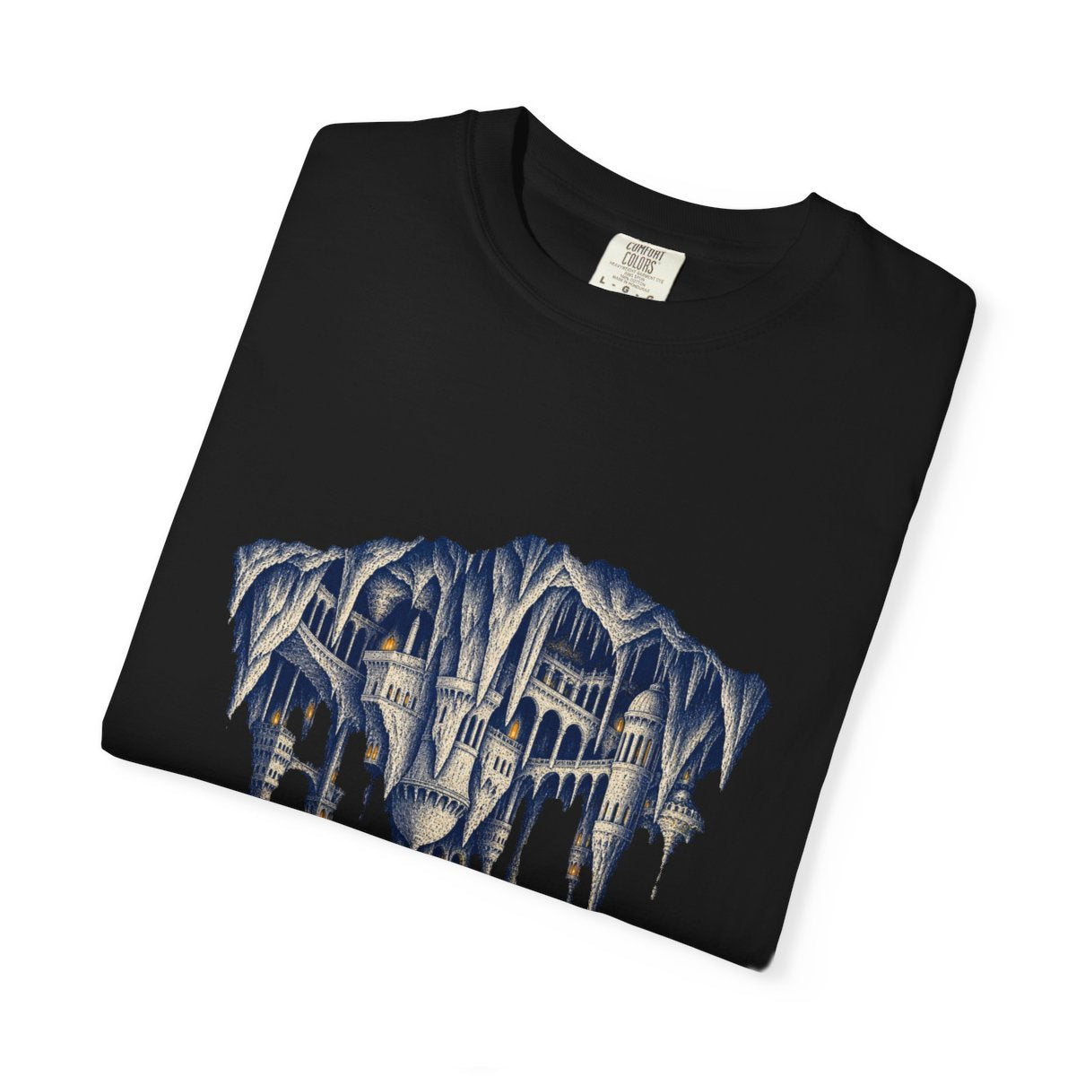 City Under Stone Tee folded front print detail