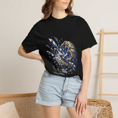 Geode Burst Tee worn Printify context view on a Black Comfort Colors 1717 tee