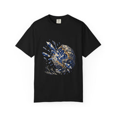 Geode Burst Tee large front print on a Black Comfort Colors 1717 tee