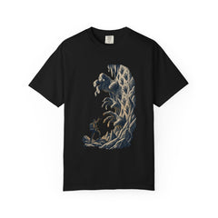 Hands in Stone Tee large front print on a Black Comfort Colors 1717 tee