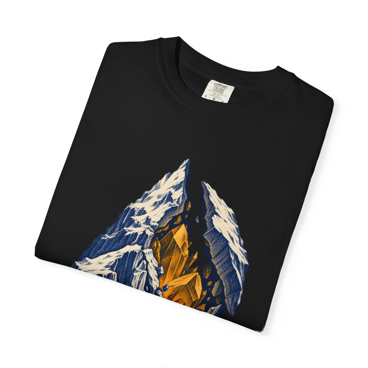 Mountain Split Tee folded front print detail