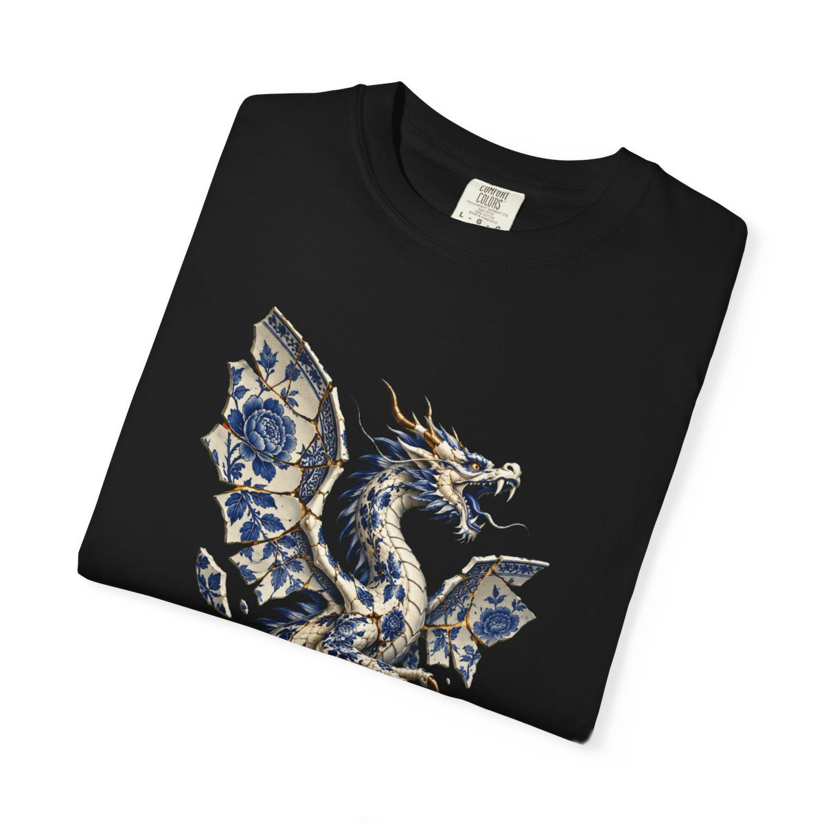 Dragon Vase Tee folded front print detail