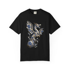 Dragon Vase Tee large front print on a Black Comfort Colors 1717 tee
