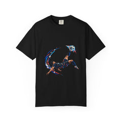 Bicycle Kick Tee large front print on a Black Comfort Colors 1717 tee