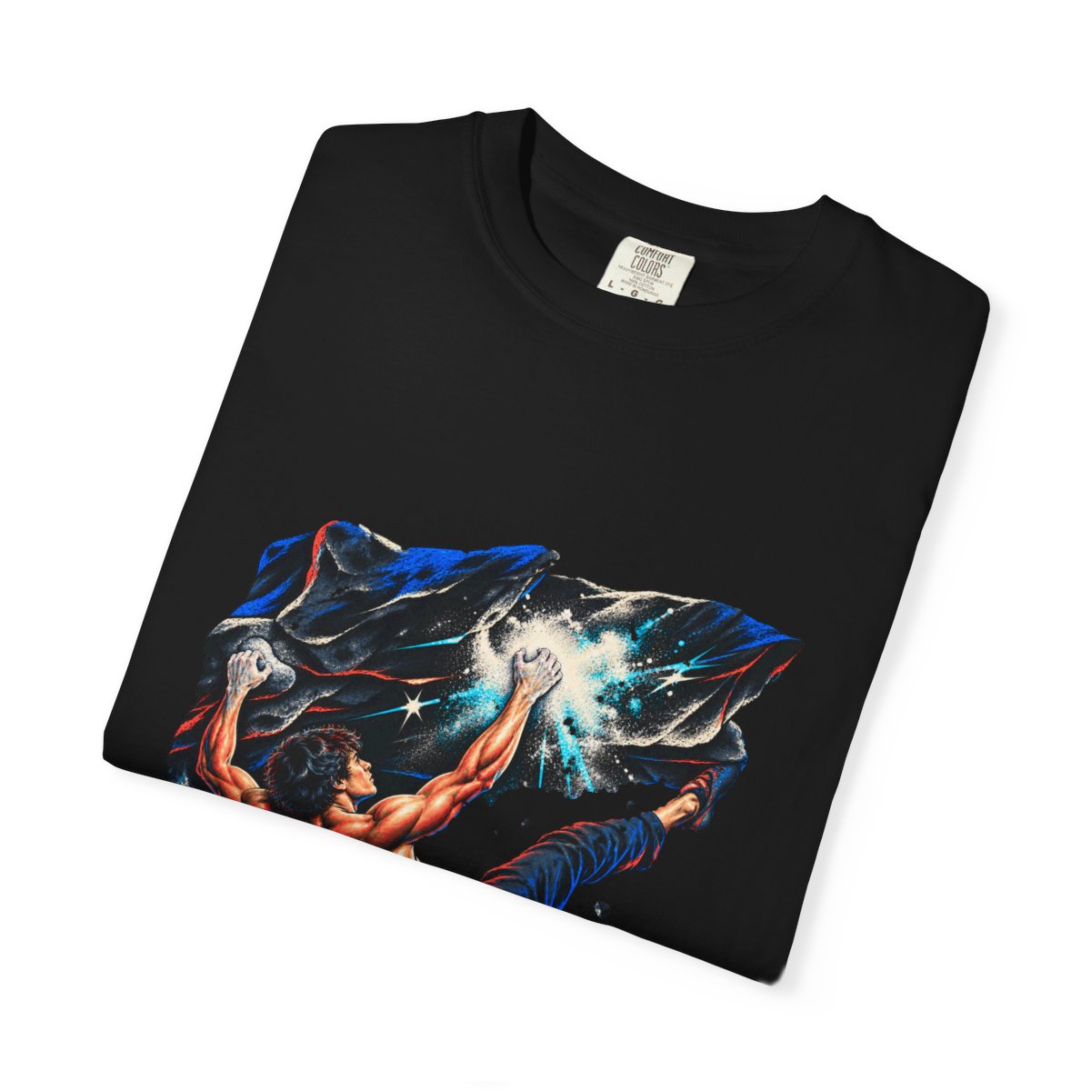Chalk Burst Tee folded front print detail