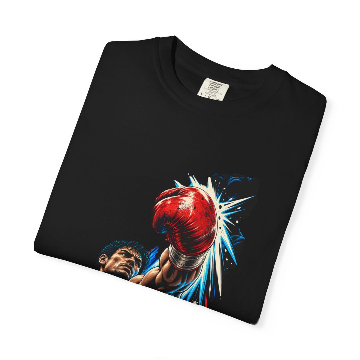 Knockout Blow Tee folded front print detail