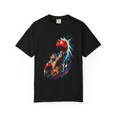 Knockout Blow Tee large front print on a Black Comfort Colors 1717 tee