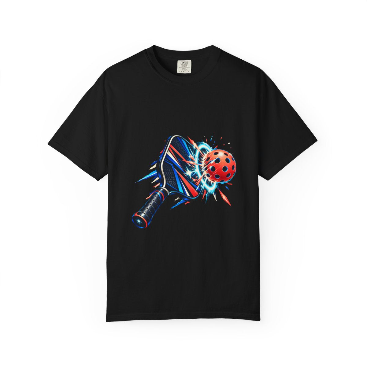 Paddle Flash Tee large front print on a Black Comfort Colors 1717 tee