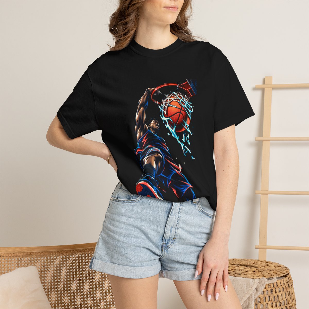 Rim Ripper Tee worn Printify context view on a Black Comfort Colors 1717 tee