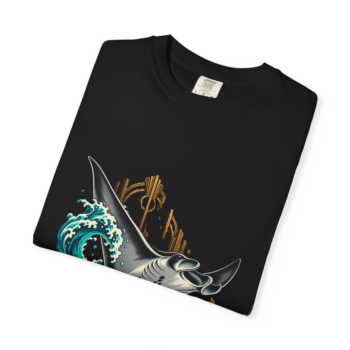 Manta Gate Tee folded front print detail