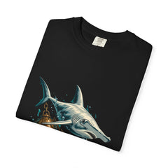 Searchlight Shark Tee folded front print detail