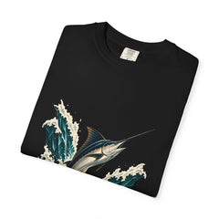 Swordfish Slash Tee folded front print detail