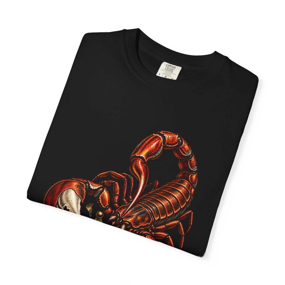 Scorpion Star Tee folded front print detail