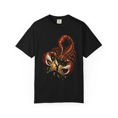 Scorpion Star Tee large front print on a Black Comfort Colors 1717 tee