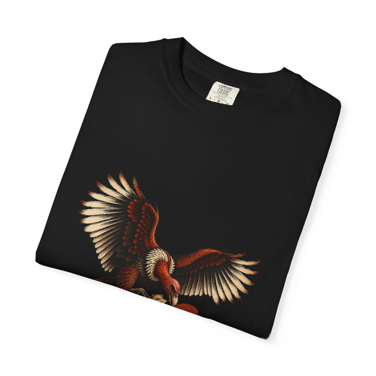 Wanted Vulture Tee folded front print detail