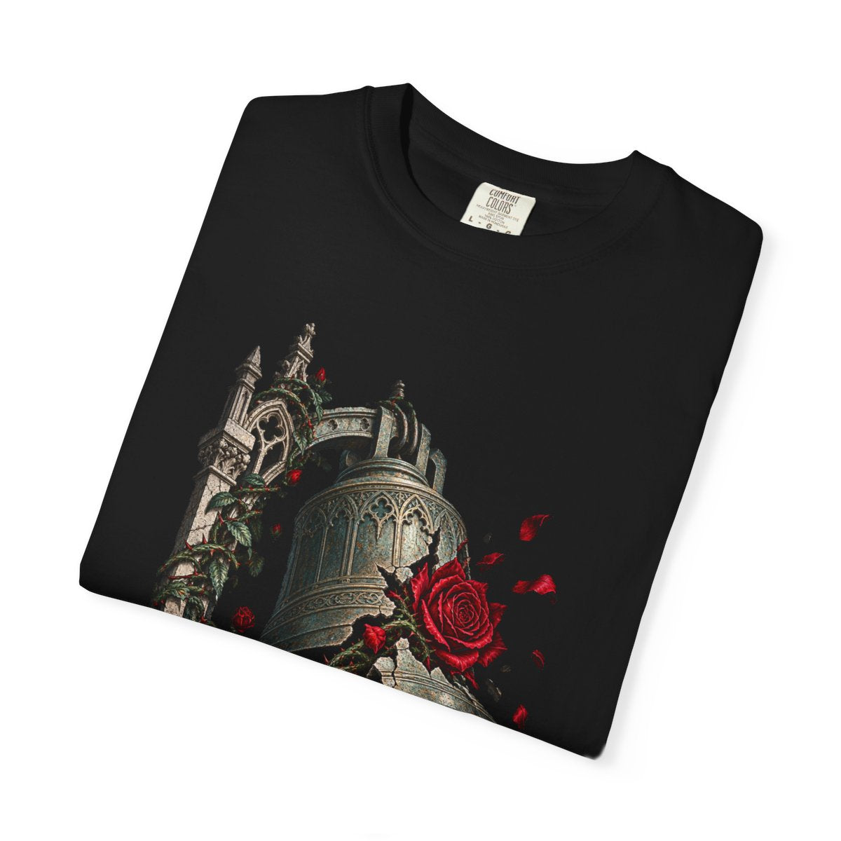 Bell of Thorns Tee folded front print detail