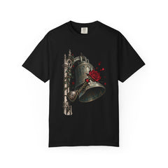 Bell of Thorns Tee large front print on a Black Comfort Colors 1717 tee