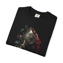 Blackberry Chalice Tee folded front print detail