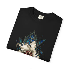 Orchid Through Glass Tee folded front print detail